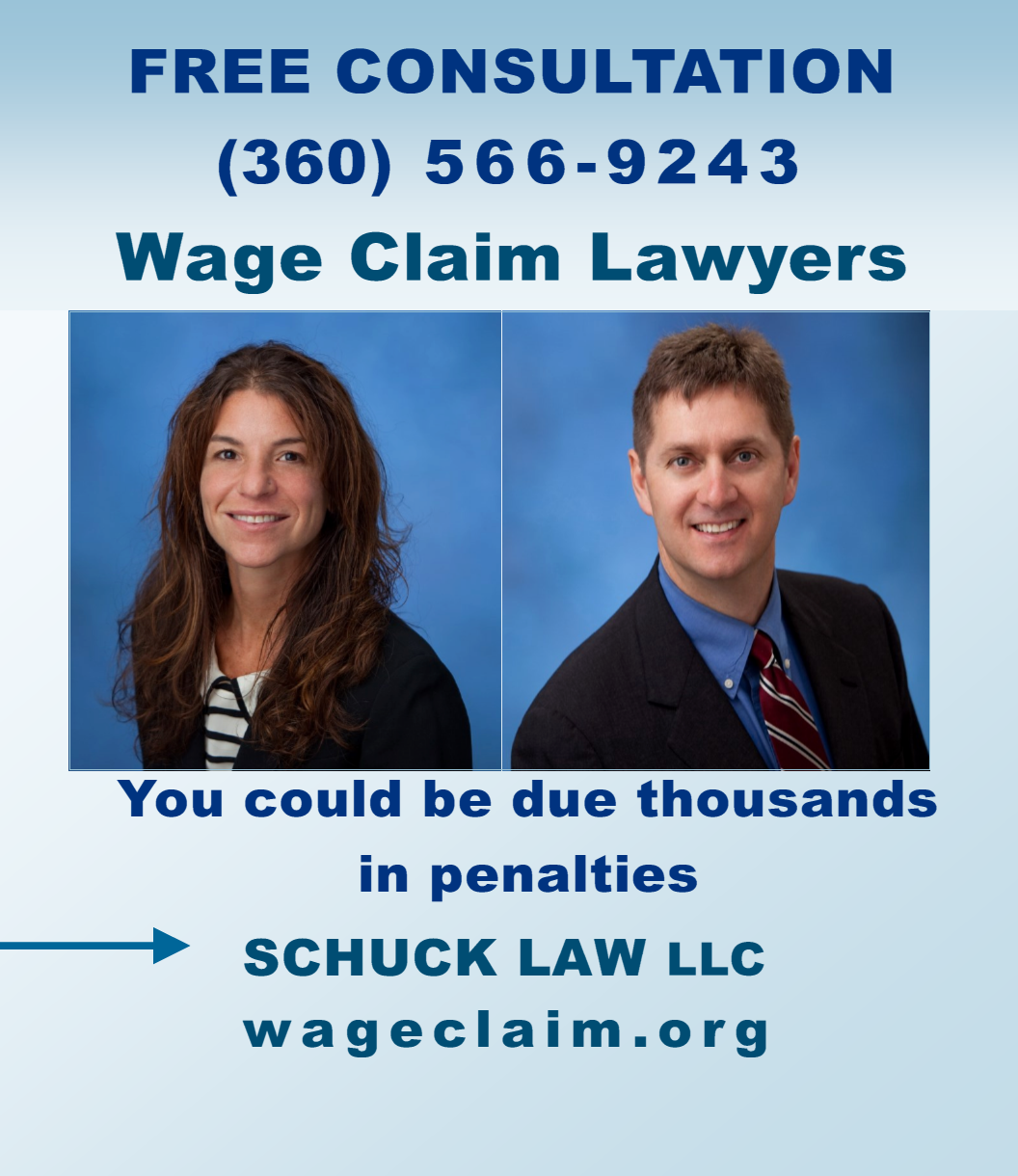 Schuck Law, LLC; Employment & Wage Lawyers in Oregon & Washington | 208 E 25th St, Vancouver, WA, 98663 | +1 (360) 566-9243